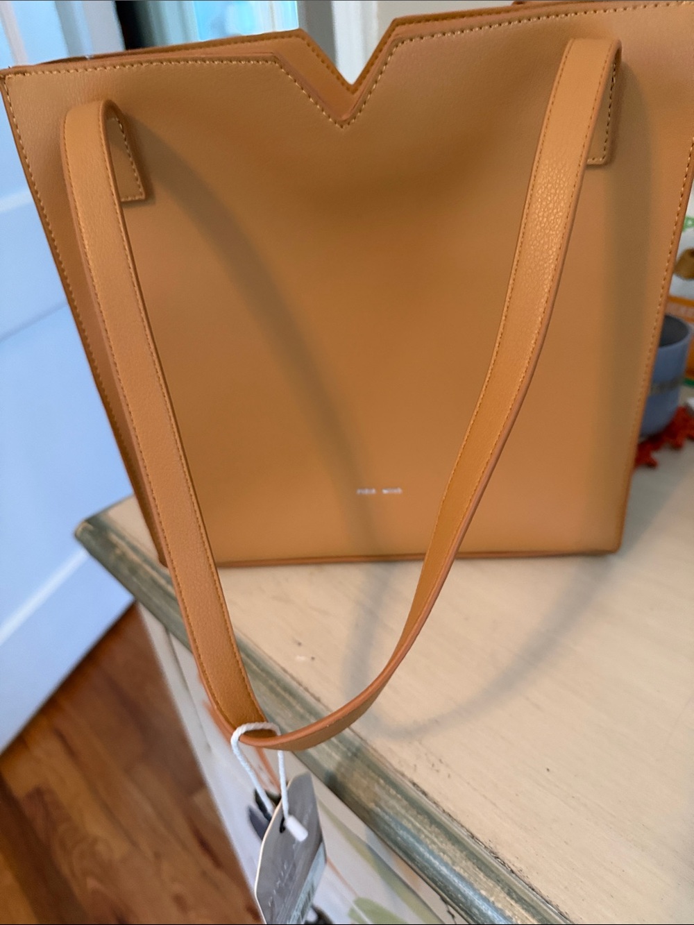 Pixie Mood Caramel Tan Structured Tote
